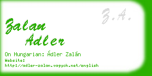 zalan adler business card